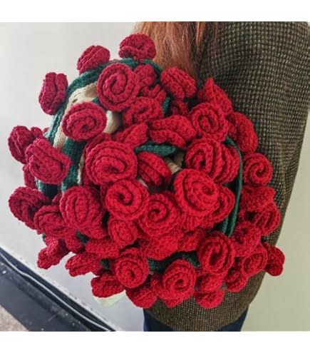 バラモチーフのブーケブランケット　ハンドメイド　手編み　一点限定 バラモチーフのブーケブランケット ハンドメイド 手編み 一点